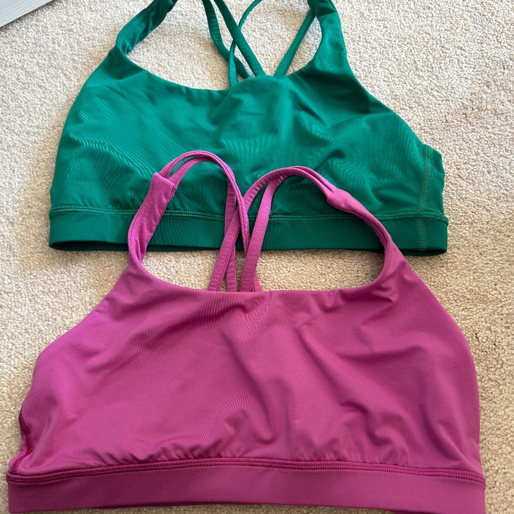 Lot of 2 Lululemon Energy Bras Size 10
